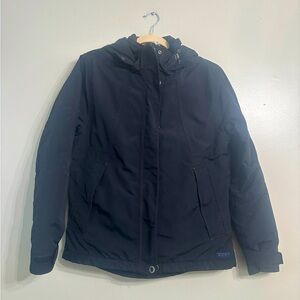 LANDS’ END Squall Small Black Hooded Waterproof Insulated Coat Jacket